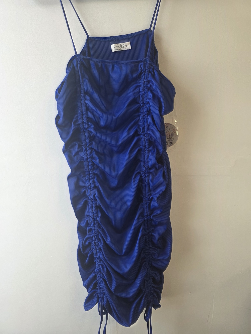 Fashion Nova Royal Blue Ruched Spaghetti-Strap Dress